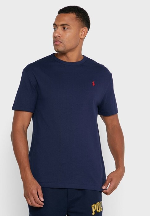 Marinblå mäns Ralph Lauren Essential T-shirts med rund hals Marinblå mäns Ralph Lauren Essential T-shirts med rund hals
