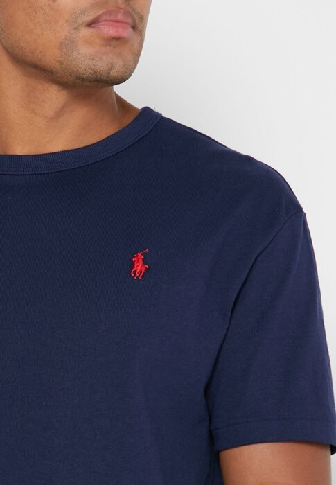 Marinblå mäns Ralph Lauren Essential T-shirts med rund hals Marinblå mäns Ralph Lauren Essential T-shirts med rund hals