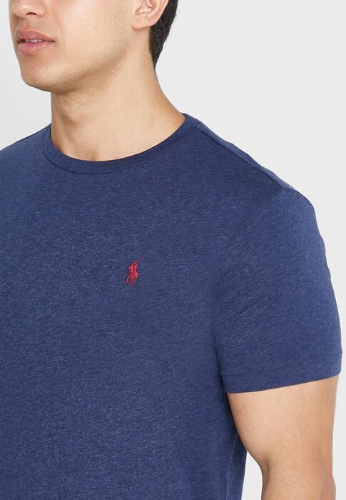 Marinblå mäns Ralph Lauren Essential T-shirts med rund hals Marinblå mäns Ralph Lauren Essential T-shirts med rund hals