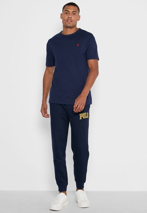 Marinblå mäns Ralph Lauren Essential T-shirts med rund hals Marinblå mäns Ralph Lauren Essential T-shirts med rund hals