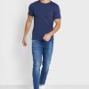 Marinblå mäns Ralph Lauren Essential T-shirts med rund hals Marinblå mäns Ralph Lauren Essential T-shirts med rund hals