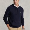 Marinblå mäns Ralph Lauren texturerad bomull huvtröjor Marinblå mäns Ralph Lauren texturerad bomull huvtröjor