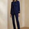 Marinblå Ralph Lauren Alandra Stretch-ullbyxor för kvinnor Marinblå Ralph Lauren Alandra Stretch-ullbyxor för kvinnor