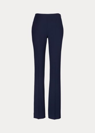 Marinblå Ralph Lauren Alandra Stretch-ullbyxor för kvinnor
