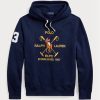 Marinblå Ralph Lauren Big Polo Crest Fleece Hoodie för män Marinblå Ralph Lauren Big Polo Crest Fleece Hoodie för män