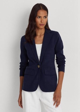 Marinblå Ralph Lauren Blazers i bomullsblandning för kvinnor