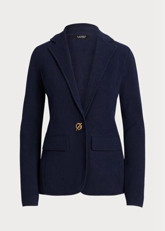 Marinblå Ralph Lauren Blazers i bomullsblandning för kvinnor