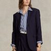 Marinblå Ralph Lauren Blazers i stretchig ullblandning för kvinnor