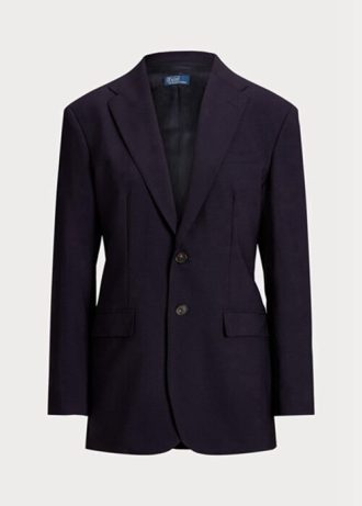 Marinblå Ralph Lauren Blazers i stretchig ullblandning för kvinnor