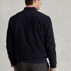 Marinblå Ralph Lauren Bomberjackor i mocka för män Marinblå Ralph Lauren Bomberjackor i mocka för män