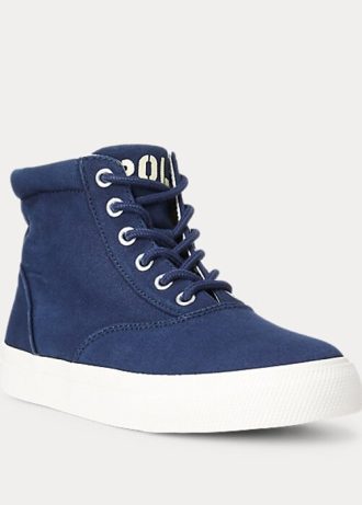 Marinblå Ralph Lauren Bryn High-Top Sneakers för kvinnor
