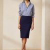 Marinblå Ralph Lauren Cindy Stretch Wool Crepe-kjolar för kvinnor Marinblå Ralph Lauren Cindy Stretch Wool Crepe-kjolar för kvinnor
