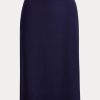 Marinblå Ralph Lauren Cindy Stretch Wool Crepe-kjolar för kvinnor Marinblå Ralph Lauren Cindy Stretch Wool Crepe-kjolar för kvinnor