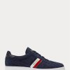 Marinblå Ralph Lauren Court Sneakers i mocka för män Marinblå Ralph Lauren Court Sneakers i mocka för män