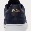 Marinblå Ralph Lauren Court Sneakers i mocka för män Marinblå Ralph Lauren Court Sneakers i mocka för män