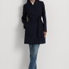 Marinblå Ralph Lauren Crepe-omslagsrockar för kvinnor Marinblå Ralph Lauren Crepe-omslagsrockar för kvinnor