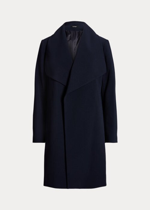 Marinblå Ralph Lauren Crepe-omslagsrockar för kvinnor Marinblå Ralph Lauren Crepe-omslagsrockar för kvinnor