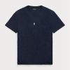 Marinblå Ralph Lauren Custom Slim Fit T-shirts med rund hals för män Marinblå Ralph Lauren Custom Slim Fit T-shirts med rund hals för män