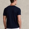 Marinblå Ralph Lauren Custom Slim Fit T-shirts med rund hals för män Marinblå Ralph Lauren Custom Slim Fit T-shirts med rund hals för män