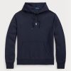 Marinblå Ralph Lauren dubbelstickad luvtröja för män Marinblå Ralph Lauren dubbelstickad luvtröja för män