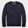 Marinblå Ralph Lauren dubbelstickad tröja för män Marinblå Ralph Lauren dubbelstickad tröja för män