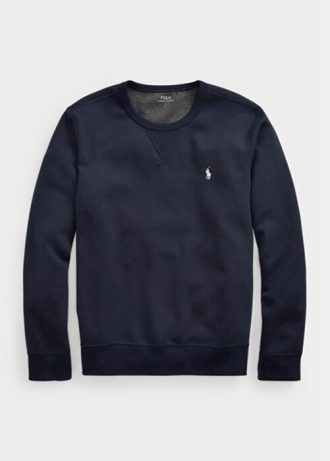 Marinblå Ralph Lauren dubbelstickad tröja för män