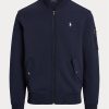 Marinblå Ralph Lauren dubbelstickade bomberjackor för män Marinblå Ralph Lauren dubbelstickade bomberjackor för män
