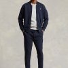 Marinblå Ralph Lauren dubbelstickade bomberjackor för män Marinblå Ralph Lauren dubbelstickade bomberjackor för män