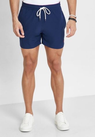 Marinblå Ralph Lauren Essential badshorts för män