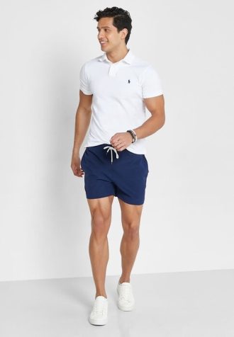 Marinblå Ralph Lauren Essential badshorts för män