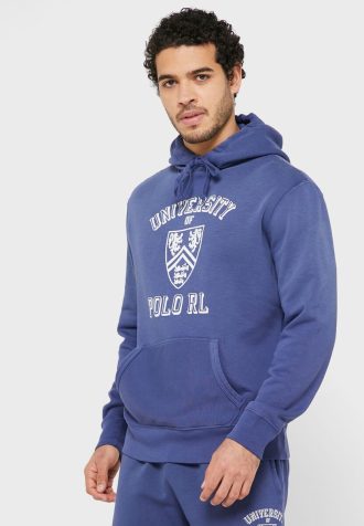 Marinblå Ralph Lauren Essential-huvtröja för män