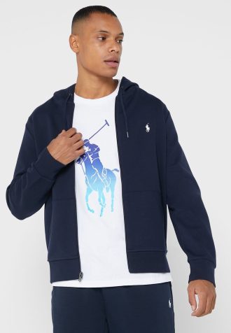 Marinblå Ralph Lauren Essential-huvtröja för män Marinblå Ralph Lauren Essential-huvtröja för män