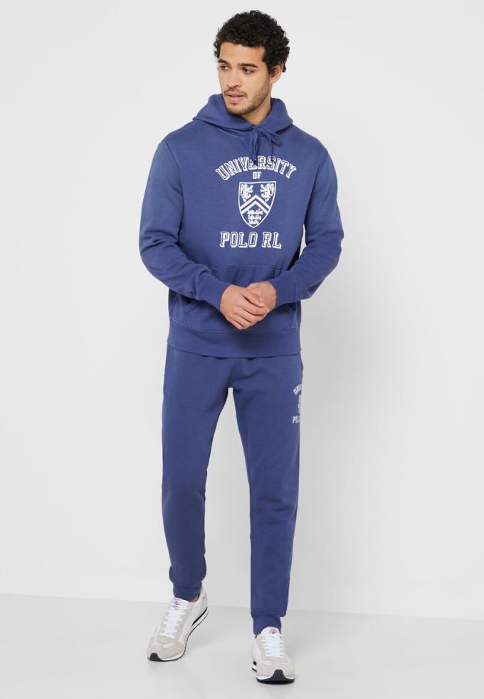 Marinblå Ralph Lauren Essential-huvtröja för män Marinblå Ralph Lauren Essential-huvtröja för män