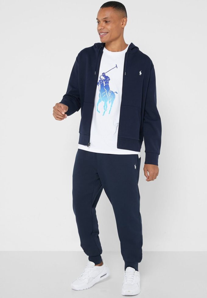 Marinblå Ralph Lauren Essential-huvtröja för män Marinblå Ralph Lauren Essential-huvtröja för män