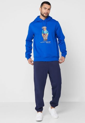 Marinblå Ralph Lauren Essential träningsbyxor för män