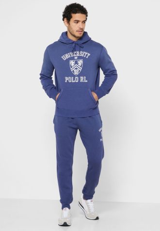 Marinblå Ralph Lauren Essential träningsbyxor med downstring för män Marinblå Ralph Lauren Essential träningsbyxor med downstring för män