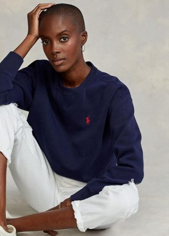 Marinblå Ralph Lauren fleece sweatshirts för kvinnor Marinblå Ralph Lauren fleece sweatshirts för kvinnor