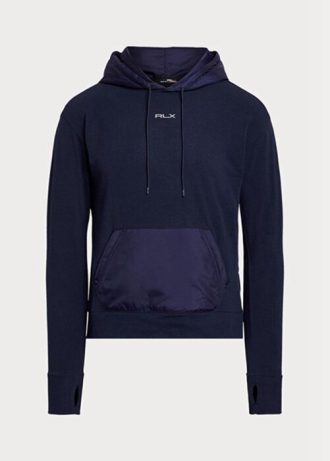 Marinblå Ralph Lauren GolfLogo Hybrid Jersey Hoodie för kvinnor