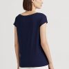 Marinblå Ralph Lauren grafisk tröja för kvinnor Marinblå Ralph Lauren grafisk tröja för kvinnor