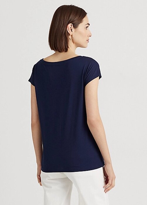 Marinblå Ralph Lauren grafisk tröja för kvinnor Marinblå Ralph Lauren grafisk tröja för kvinnor