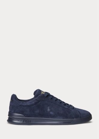 Marinblå Ralph Lauren Heritage Court II Sneakers i mocka