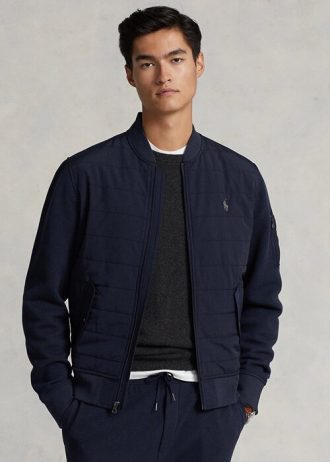 Marinblå Ralph Lauren Hybrid Bomberjackor för män