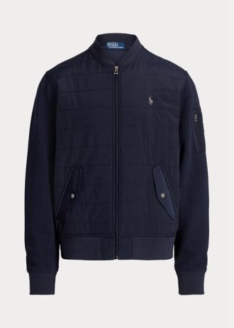 Marinblå Ralph Lauren Hybrid Bomberjackor för män