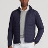Marinblå Ralph Lauren Hybrid Mockneck-jackor för män Marinblå Ralph Lauren Hybrid Mockneck-jackor för män