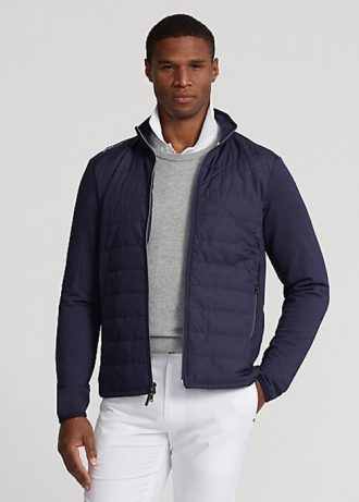 Marinblå Ralph Lauren Hybrid Mockneck-jackor för män