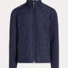 Marinblå Ralph Lauren Hybrid Mockneck-jackor för män Marinblå Ralph Lauren Hybrid Mockneck-jackor för män
