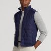 Marinblå Ralph Lauren Hybrid Mockneck-väst för män Marinblå Ralph Lauren Hybrid Mockneck-väst för män