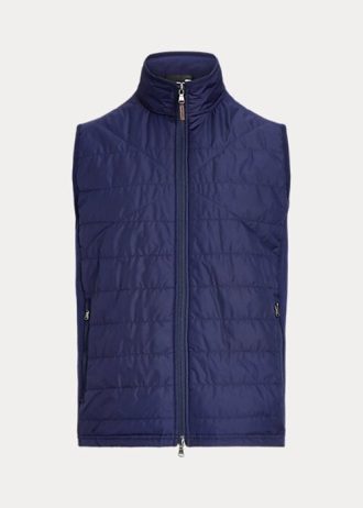 Marinblå Ralph Lauren Hybrid Mockneck-väst för män