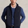 Marinblå Ralph Lauren Hybrid-väst med huva för män Marinblå Ralph Lauren Hybrid-väst med huva för män