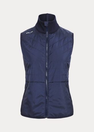 Marinblå Ralph Lauren hybridväst med quiltad front för kvinnor